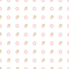 seamless pattern with flowers and strawberry 