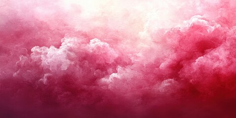 Obraz premium Abstract Pink Watercolor Cloudscape Soft Romantic Background Design Texture sky art red art white