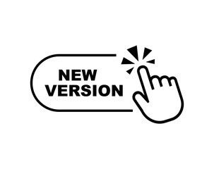 new version sign on white background