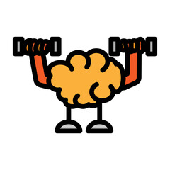 Strong Brain Vector Filled Icon Design
