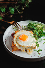 Breakfast with vegetables and seasoning