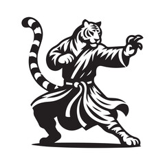 Tiger Warrior Mascot – Chinese Martial Arts Inspired Vector Logo