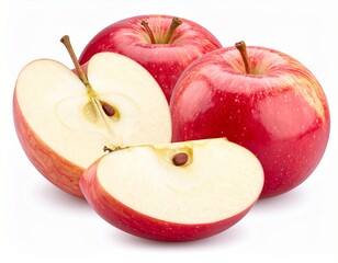 A fresh red Envy apple isolated on a clean white background, shown with a clipping path for easy use in design and editing.