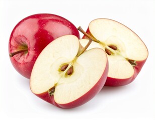 A fresh red Envy apple isolated on a clean white background, shown with a clipping path for easy use in design and editing.