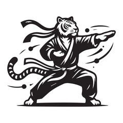 Tiger Warrior Mascot – Chinese Martial Arts Inspired Vector Logo