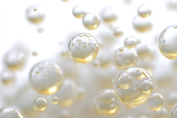 a bunch of bubbles floating in the air