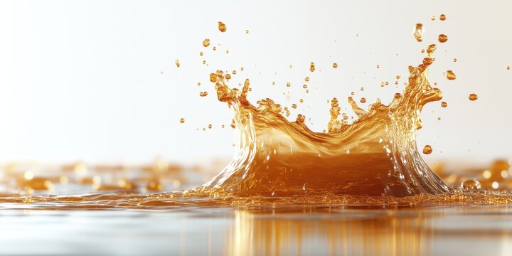 Amber Liquid Splash Dynamic Flowing Water Abstract Background gold wave cool brown image fluid shiny - Powered by Adobe