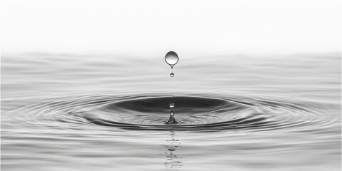 Water Drop Impact Ripple Effect Peaceful Serenity Stillness Nature Abstract Photography Black White