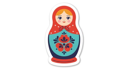 Colorful Matryoshka Doll Vector Illustration