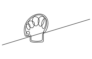 Chef Hat Web Banner with Continuous Line Icon