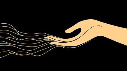 Elegant hand reaching out with flowing lines.
