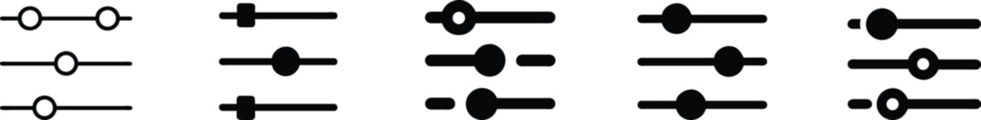sliders with precision setting icon, Icon of Sliders with Precision Settings Representing Advanced Configuration, Fine-Tuned System Controls, Audio Mixer Levels, Interface Adjustment Tools