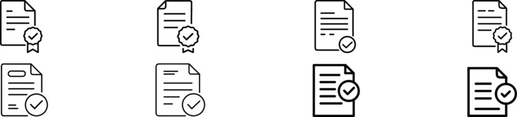 document icon, Document with Checkmark and Seal Icon Representing Approved Certification, Verified Record, Legal Validation, Official Authorization, Quality Assurance, Compliance Confirmation