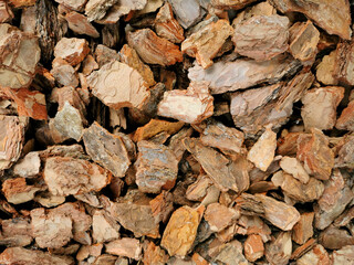 Natural Wood Chips Texture Close-Up