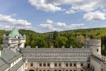 Royal Tower and Noble Tower with wall decorated sgraffito art, Krasiczyn Castle, Krasiczyn, Poland