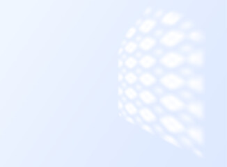 Shadow on light blue wall vector illustration, sun light from window Islamic Ramadan decorative arch frame blur effect