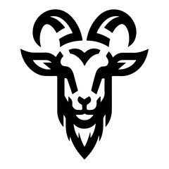 A Clean And Modern  Goat Icon Vector , This Pictogram Emphasizes The Animal’s Distinct Beard And Horns — A True Symbol Of The Farm.