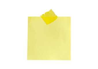 Yellow note paper, reminder memo sticker, Adhesive Note isolated on transparent background PNG