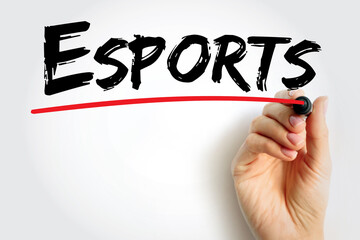 Esports - form of competition using video games, text concept for presentations and reports