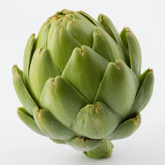 Fototapeta premium a close up of a green artichoke on a white surface
