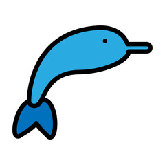 Dolphin Vector Filled Icon Design