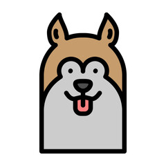 German Shaperd Vector Filled Icon Design