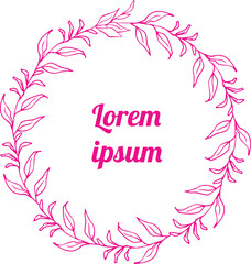 Pink branches frame Floral card