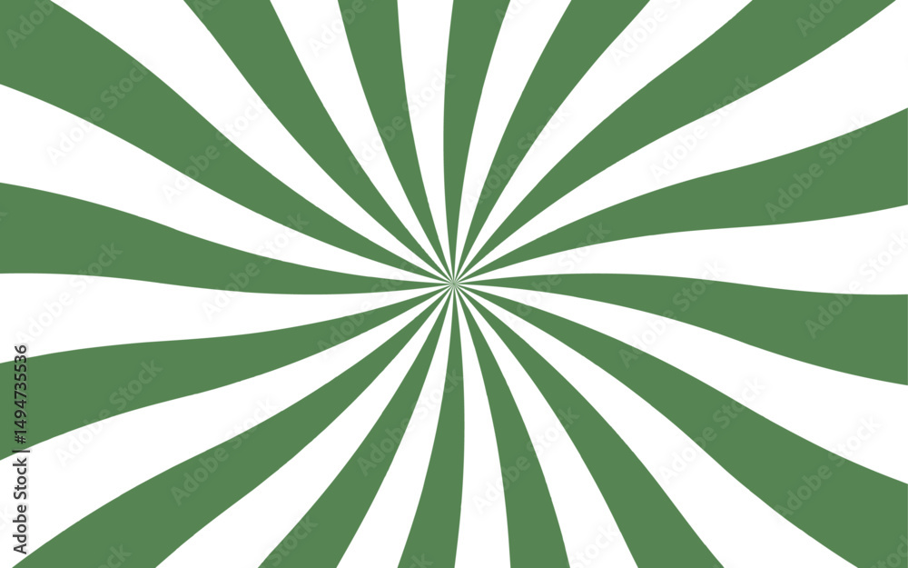 Aufkleber Abstract contrast radial burst pattern featuring alternating green and white twisted rays. Radiate symmetrically  central vanishing point with  hypnotic, spiraling motion effect.