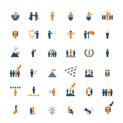 Leadership icons set