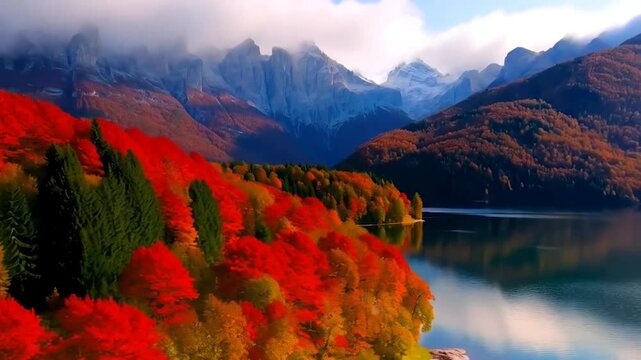 Autumn Embrace: Lake Toplitz from Above

