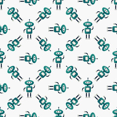 Colorful Robot Pattern Design. Designs for fabric, textiles, wallpaper, packaging	