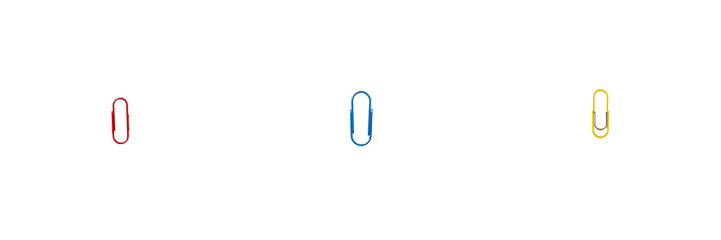 Obraz premium set of colored paper clips on transparent background