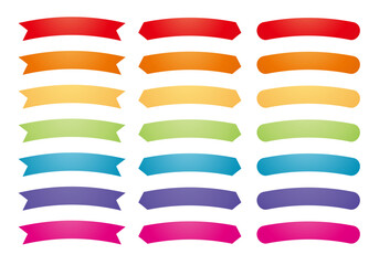 Obraz premium カラフルなアーチ型リボンフレームのセット