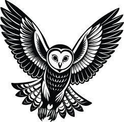 Majestic Barn Owl in Flight, vector
