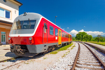 Obraz premium Regional diesel train, Slovenian public transport