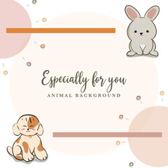 cute animal template background illustration