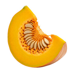 Fresh organic pumpkin isolated with clipping path on transparent background, perfect for food packaging, autumn decorations, or Thanksgiving-themed designs.