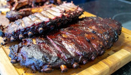 Enjoy the aroma and taste of texas style barbecue- tender beef brisket and rib cuts
