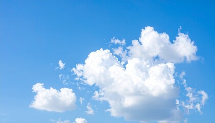 Fluffy white cloud against blue sky for tranquil atmosphere and peaceful scenery