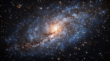 Fototapeta premium Spectacular spiral galaxy in deep space with countless stars and gas clouds