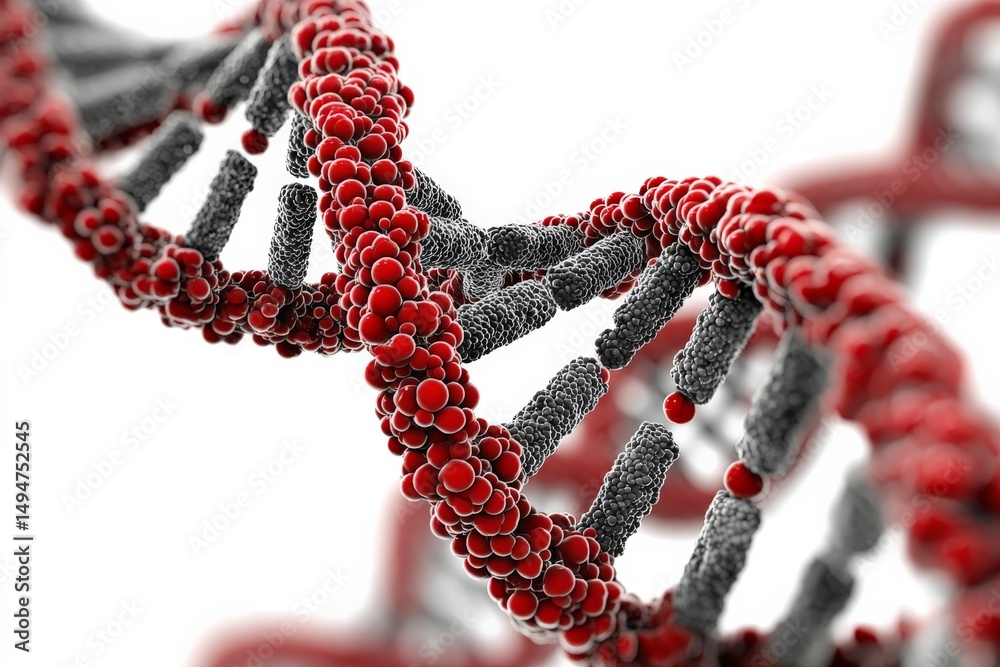 Aufkleber detailed close-up of a dna double helix structure highlighting molecular composition and arrangement
