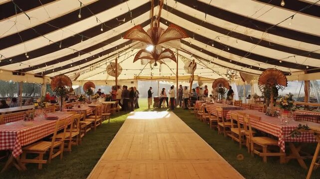 Tent at a village festival.
