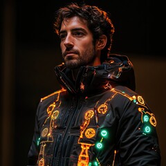 AI-powered smart textiles with personalized climate control adjust body temperature in real time using biometric feedback and eco-materials for wearable environmental comfort --raw --stylize 250