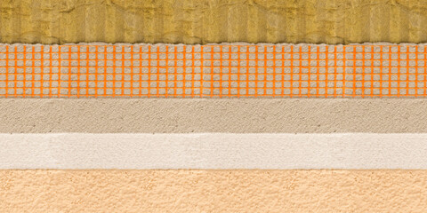 Rock wool panel for external thermal insulation - Example with the application phases of the...