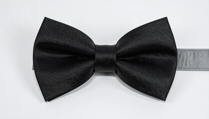 Sophisticated black bow tie fashion accessory ideal for upscale formal occasions