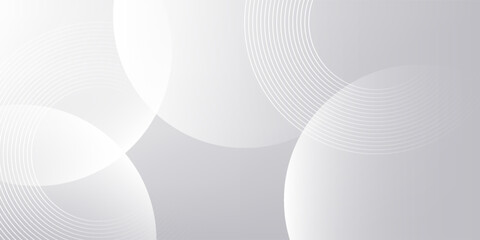 White abstract background with glowing circle geometric lines. Modern shiny gold luxury lines pattern. Futuristic technology concept. Vector illustration