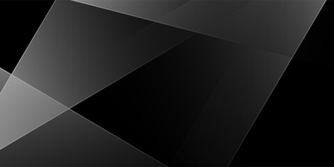 3D black techno abstract background overlap layer on dark space with blue light lines effect decoration. Graphic design element with polygonal cutout style concept for flyer, card, or brochure cover