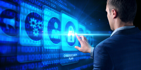 Cyber security data protection business technology privacy concept. CYBERSECURITY PLAN.