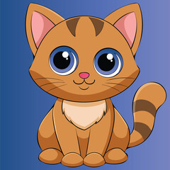 a-cartoon-kitten-with-large-sparkling-eyes--sittin.eps