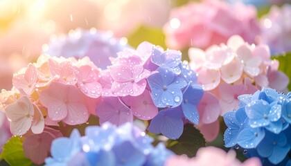 雨に濡れる紫陽花：パステルカラーの輝きCustom AI Model
